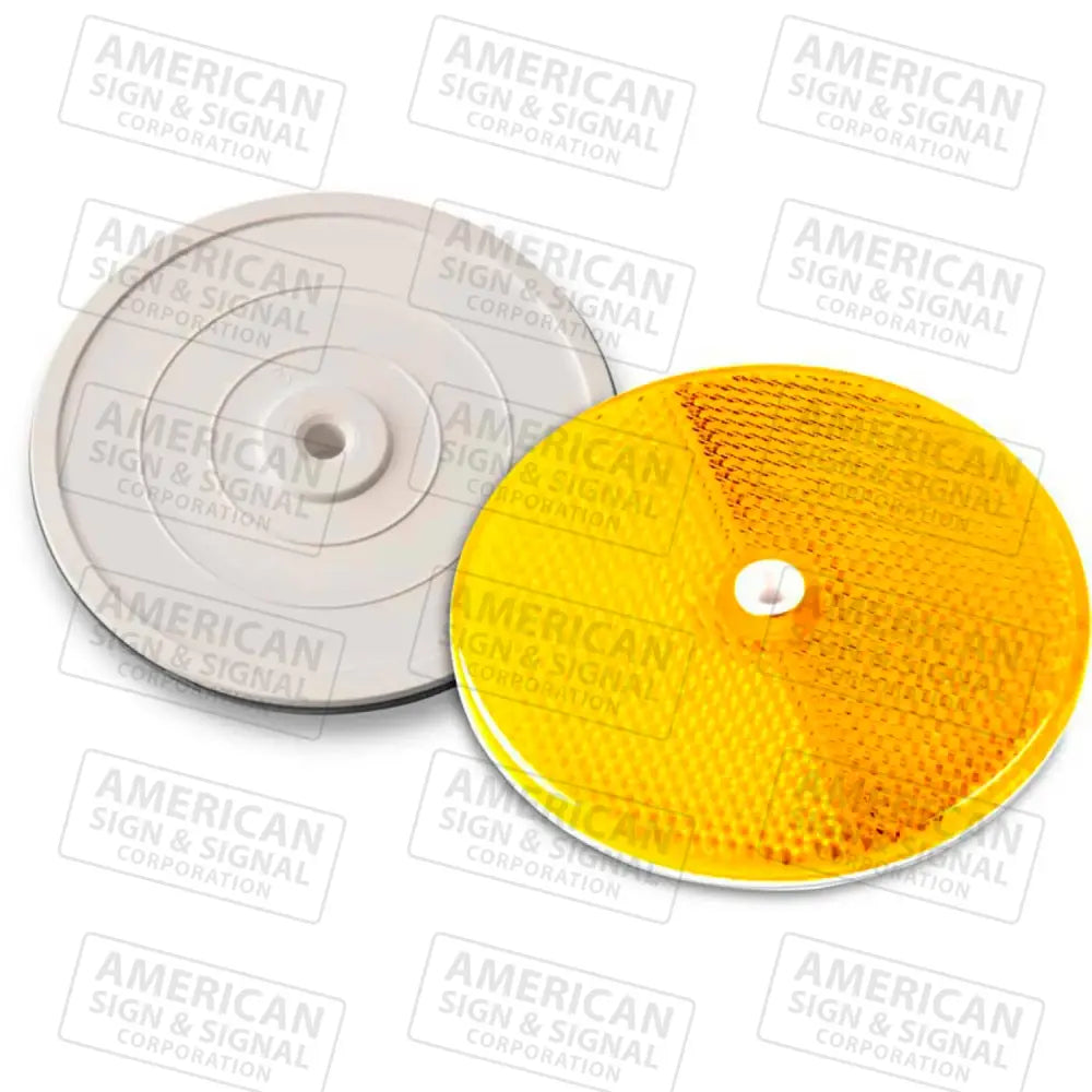 3 1/4’’ Center Mount Round Reflectors Amber / Plastic