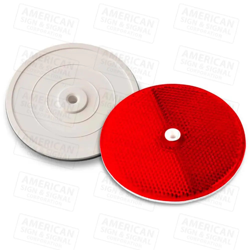 3 1/4’’ Center Mount Round Reflectors Red / Plastic