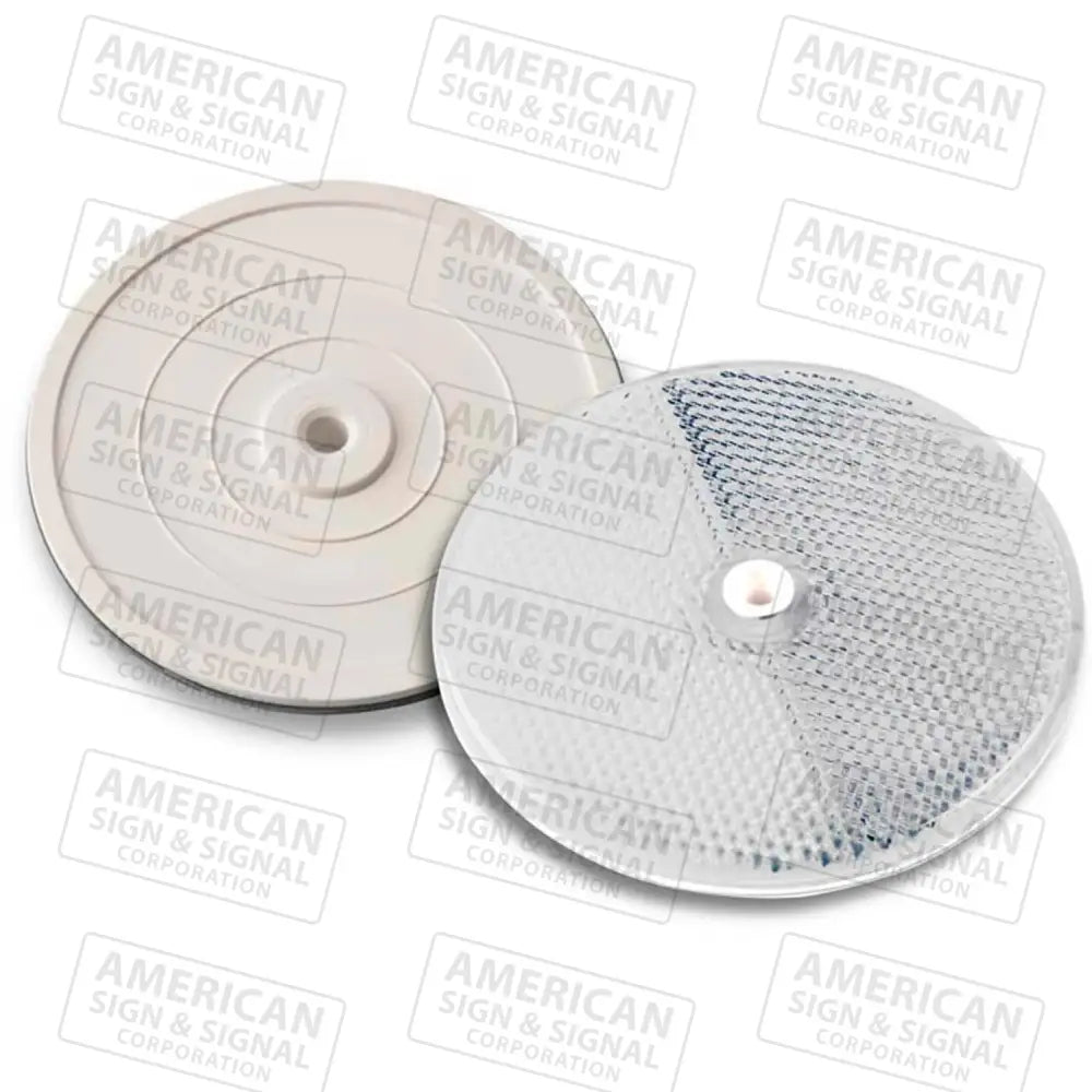 3 1/4’’ Center Mount Round Reflectors White / Plastic