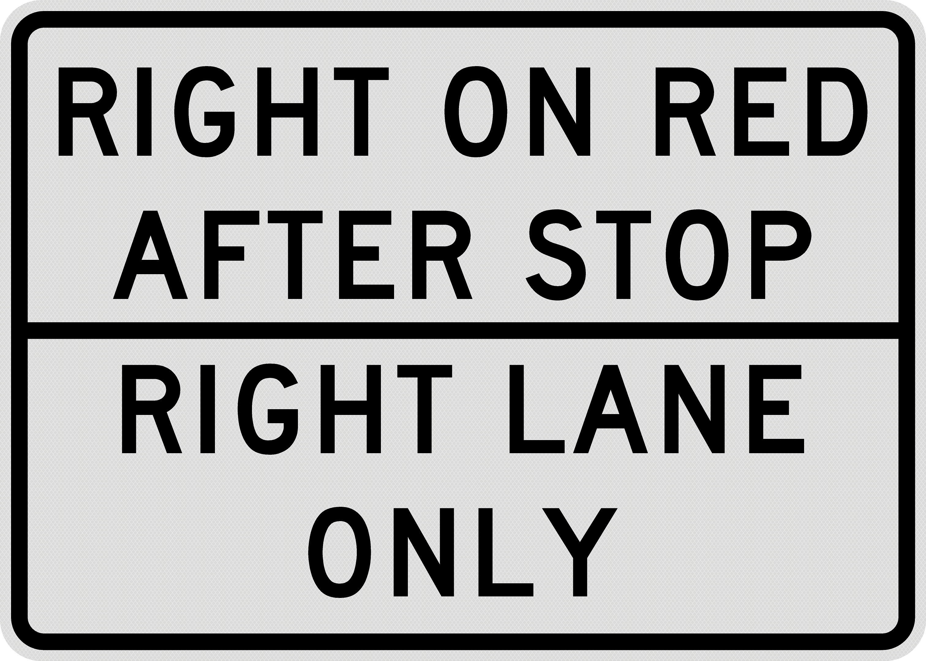 R10-30a Right on Red After Stop - Right Lane Only Sign (SCDOT)