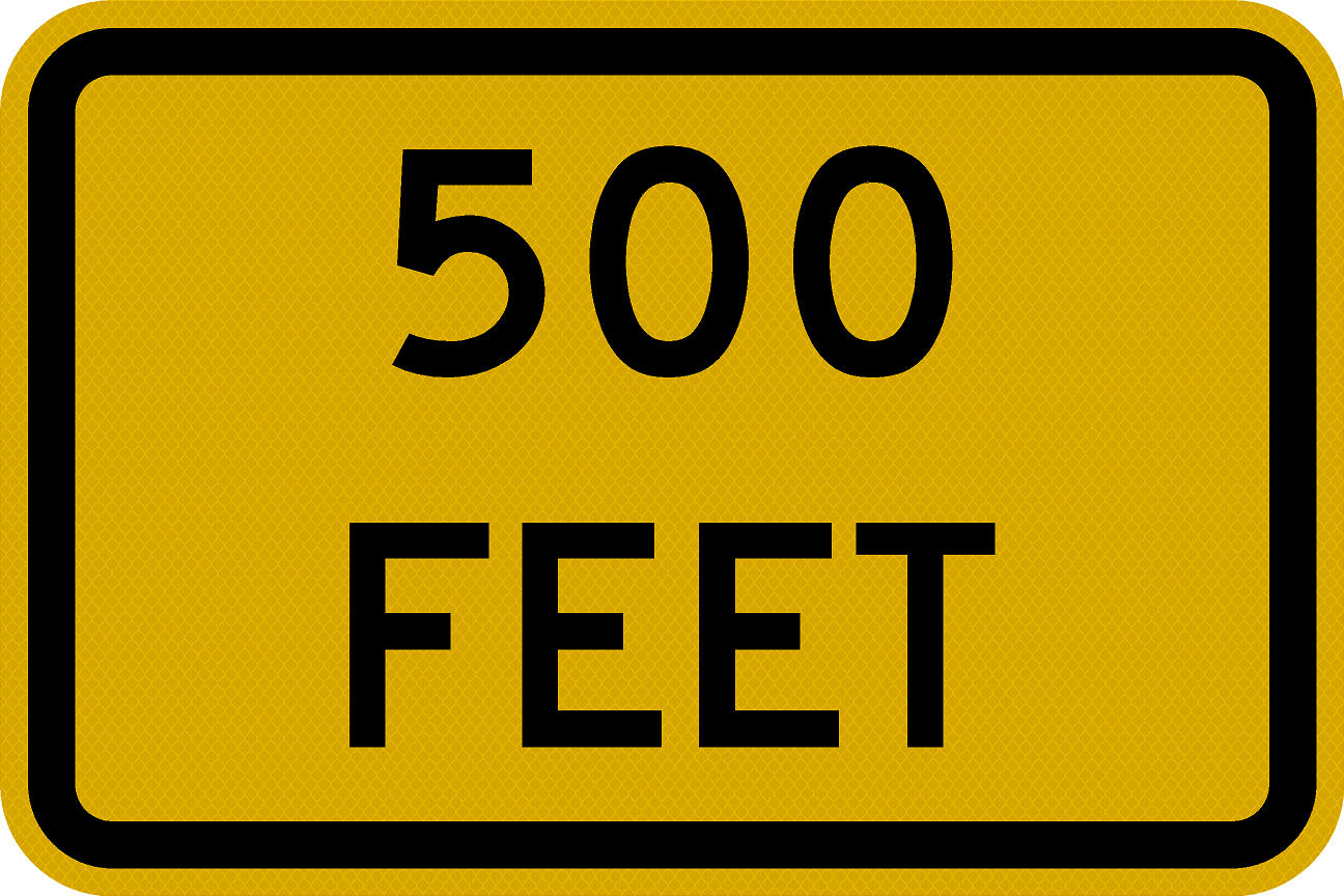 W16-2P Distance (Feet) Customizable Sign