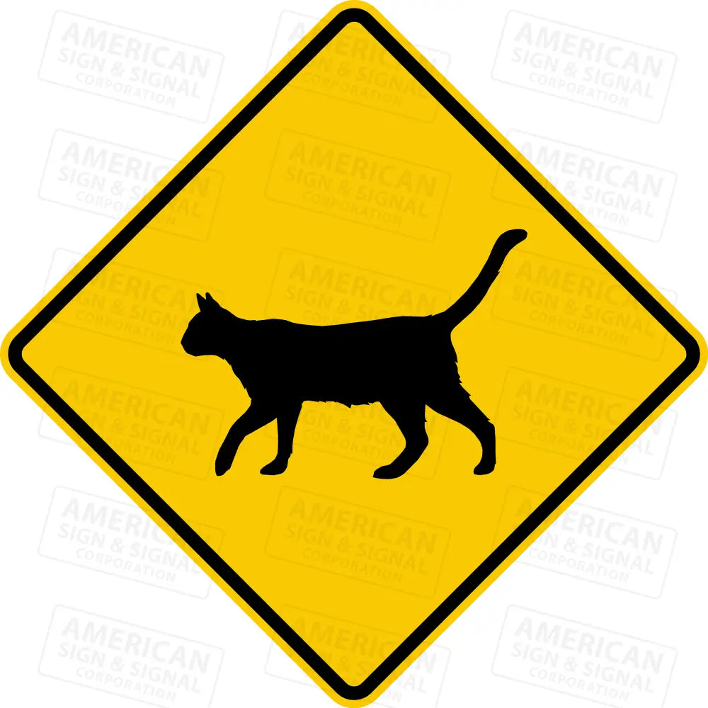 Cat Crossing Warning Funny