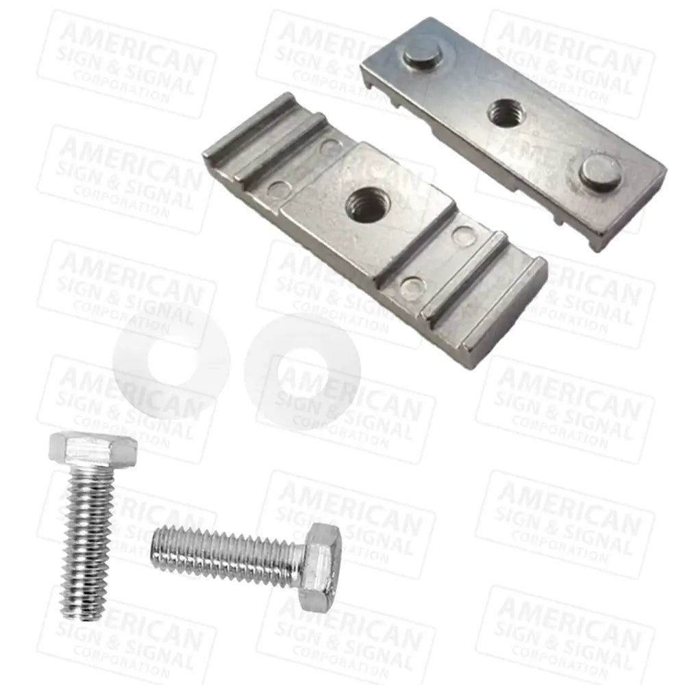 Chain Link Fence Sign Brackets With Hardware Pair 2 3/4 / Zinc Plated