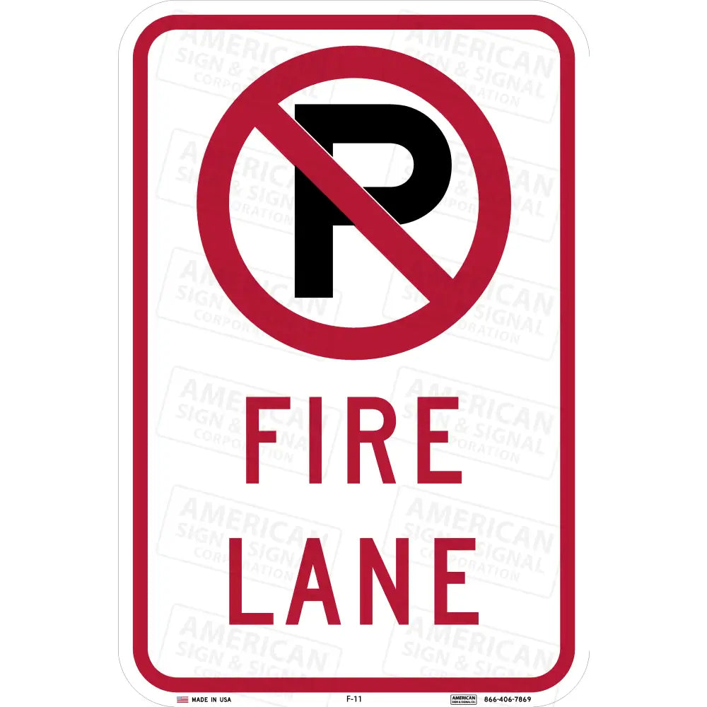 F-11 No Parking Fire Lane Symbol Sign