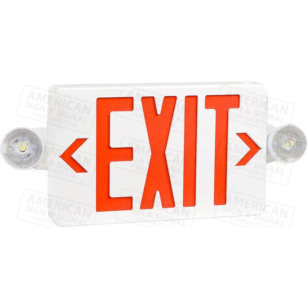 LED EXIT & Emergency Light Sign Combo with Battery Backup Red / White