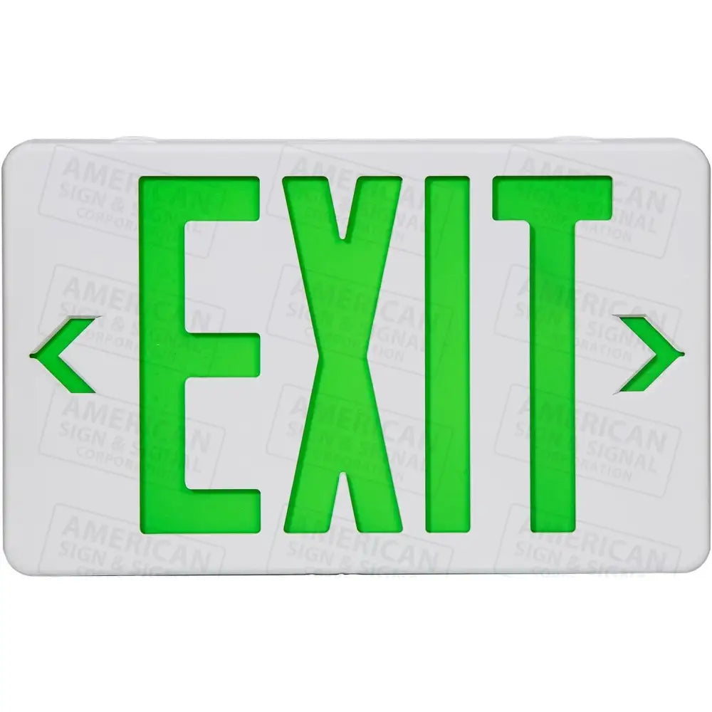LED EXIT Light Sign with Battery Backup Green / White