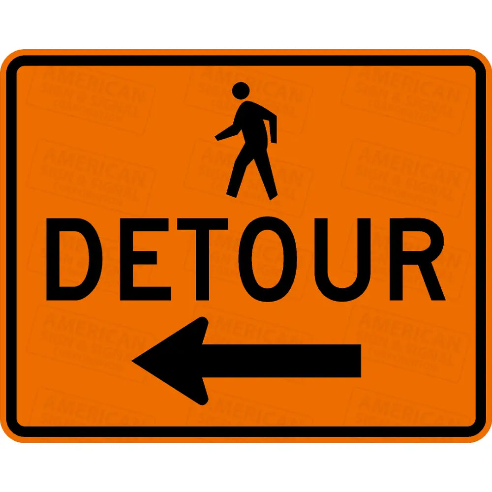 M4-9B Pedestrian Detour Ttc Sign 3M 3924S Vip / 30X24 Left (M4-9Al)