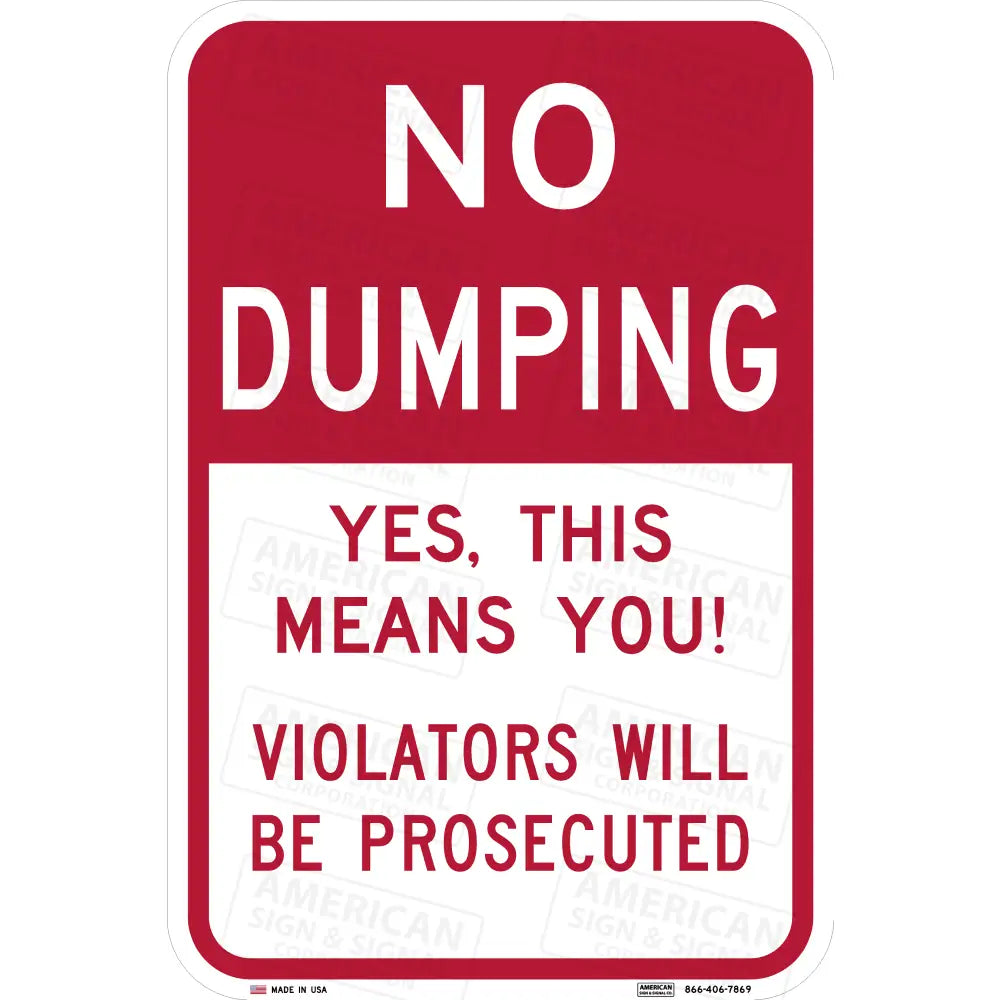 No Dumping Yes This Means You Sign