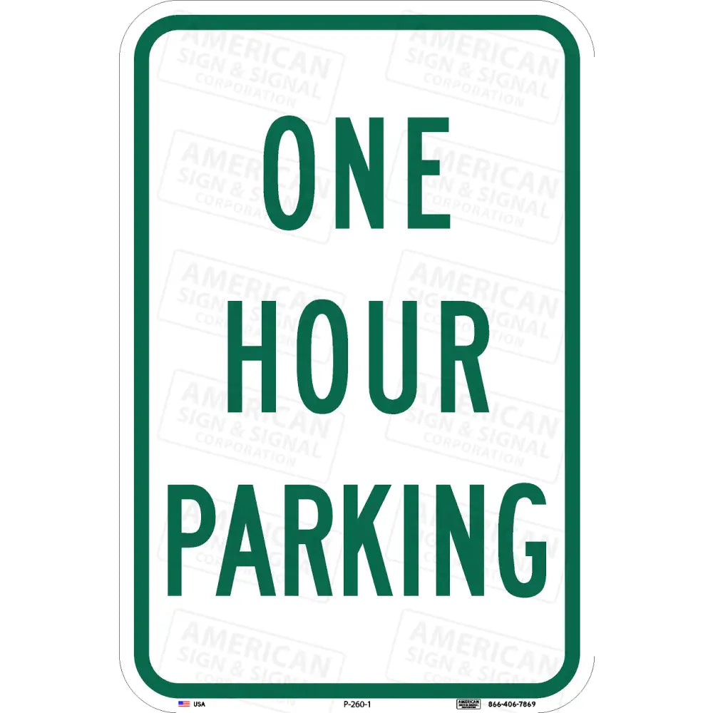 P-260 1 Hour Parking Sign
