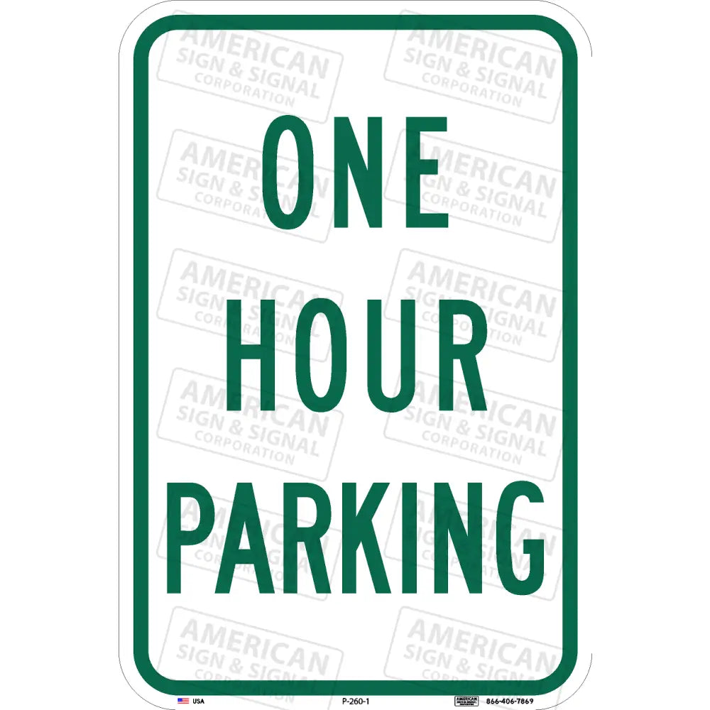 P-260 1 Hour Parking Sign