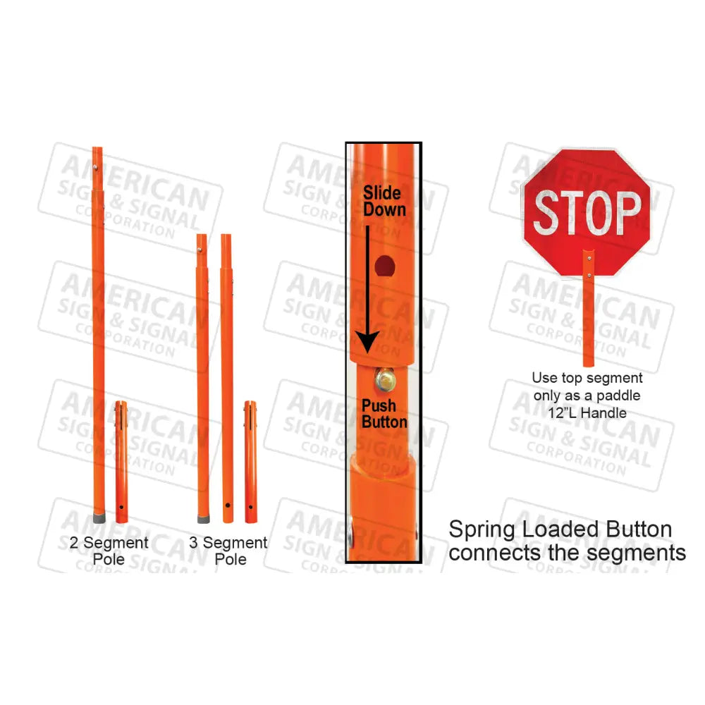 Plasticade 72’’ PVC Elite Staff (Sign Sold Separately) 72’’ PVC Elite 2-Segment