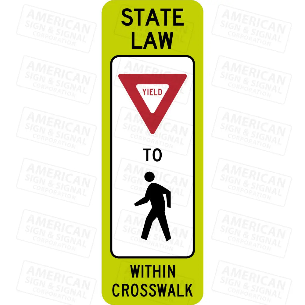 R1-6 Yield to Pedestrians Within Crosswalk Sign, image size:1000x1000