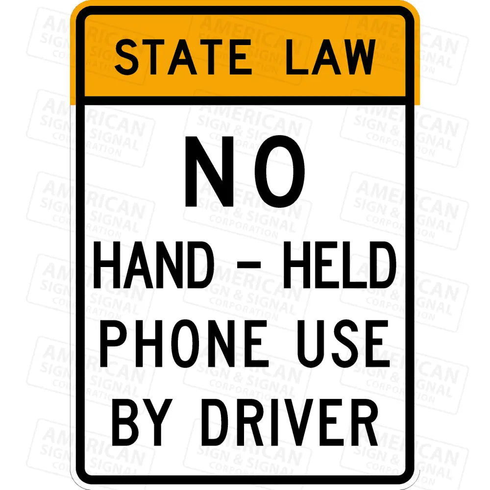R16-15A No Hand Held Phone Use By Driver Sign