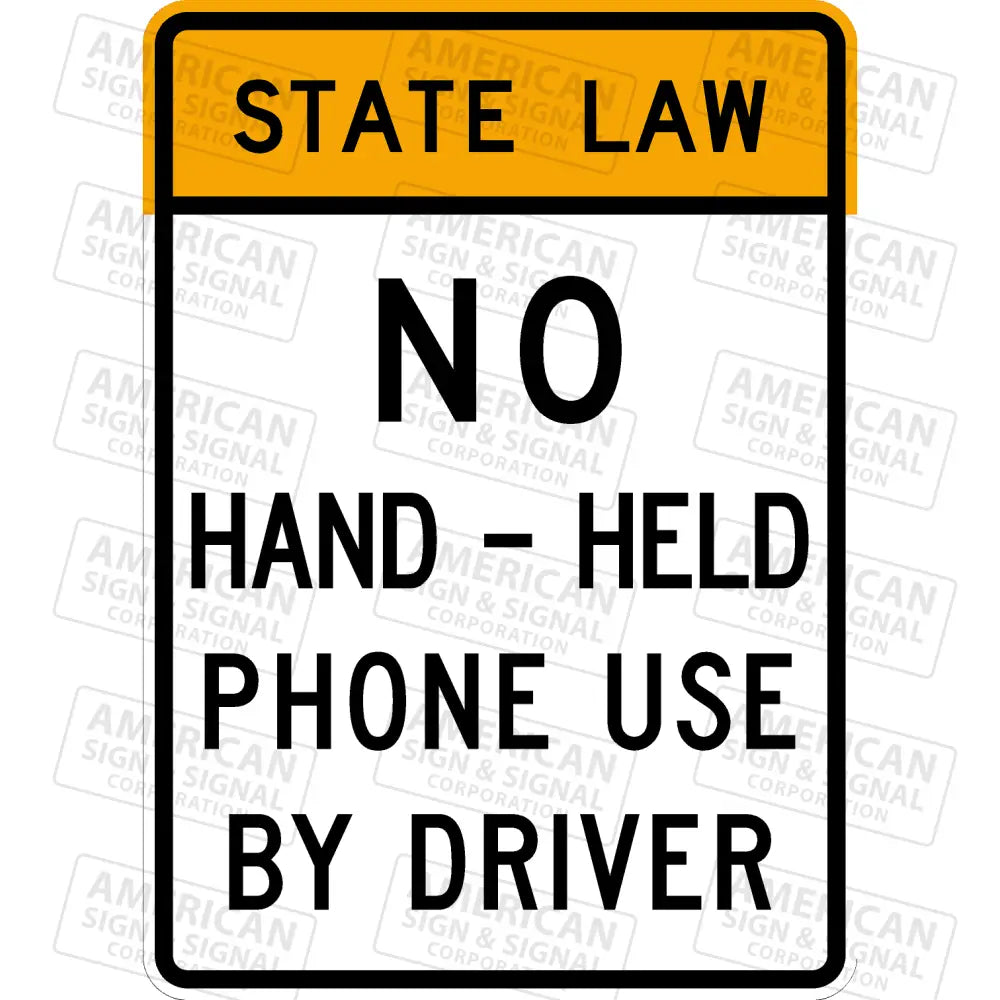 R16-15A No Hand Held Phone Use By Driver Sign