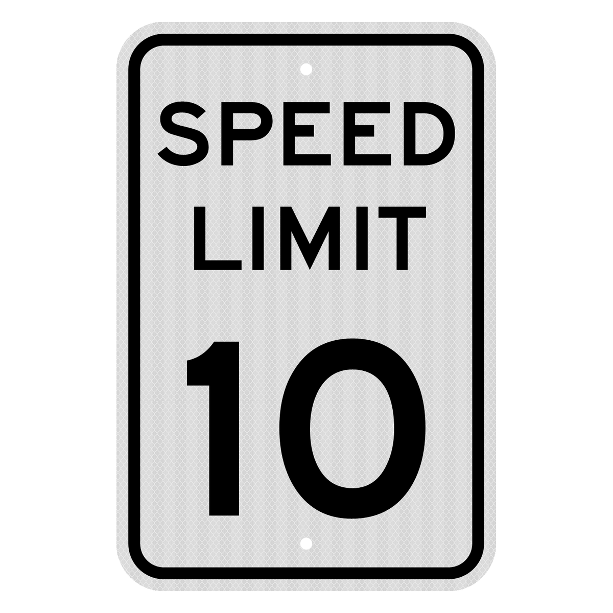 R2-1 Speed Limit 10 MPH sign, 12" x 18", High Intensity