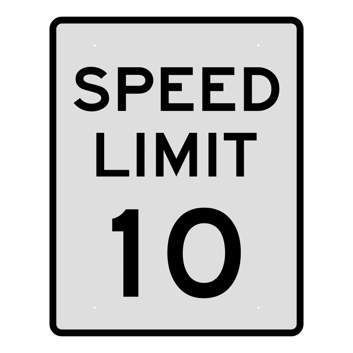 R2-1 Speed Limit 10 MPH sign, 48" x 60", Diamond Grade