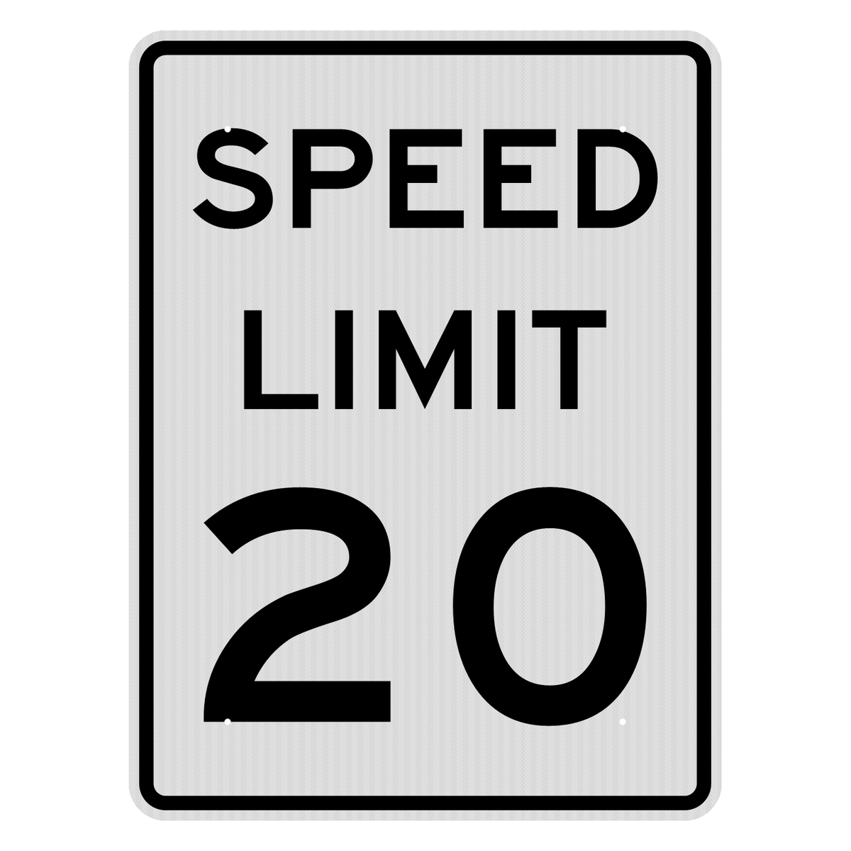 R2-1 Speed Limit 20 MPH sign, 36" x 48", High Intensity