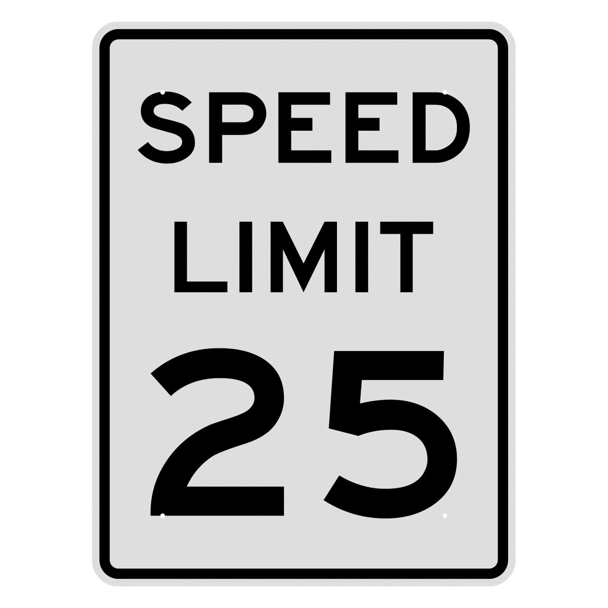 R2-1 Speed Limit 25 MPH sign, 36" x 48", Diamond Grade