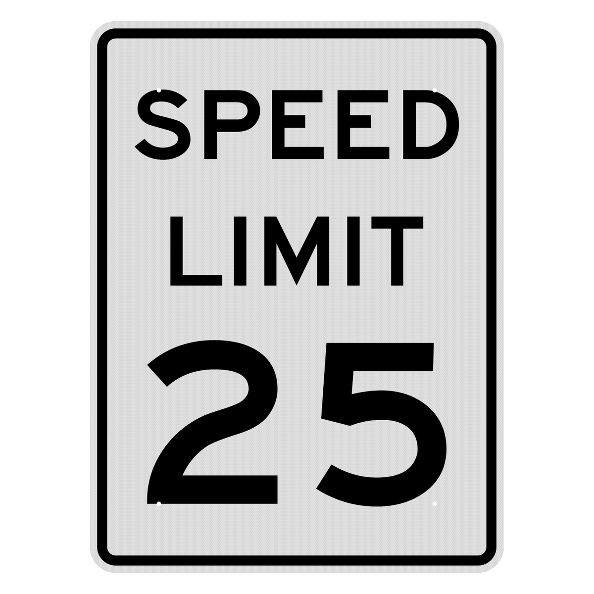 R2-1 Speed Limit 25 MPH sign, 36" x 48", High Intensity