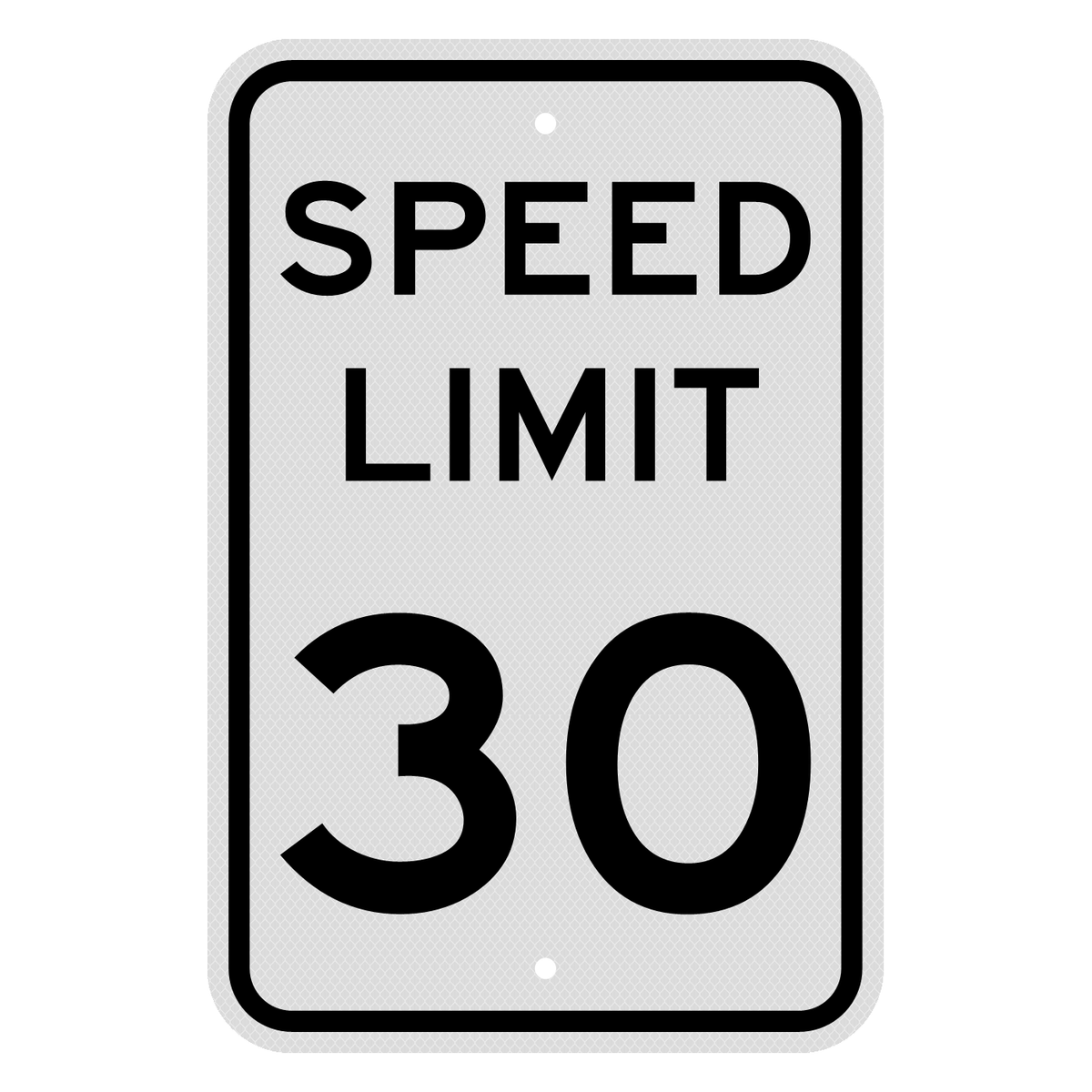 R2-1 Speed Limit 30 MPH sign, 12" x 18", Diamond Grade