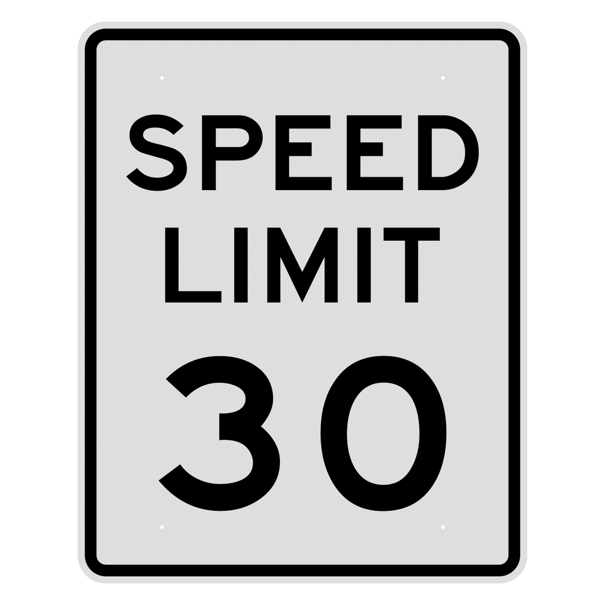 R2-1 Speed Limit 30 MPH sign, 48" x 60", Diamond Grade
