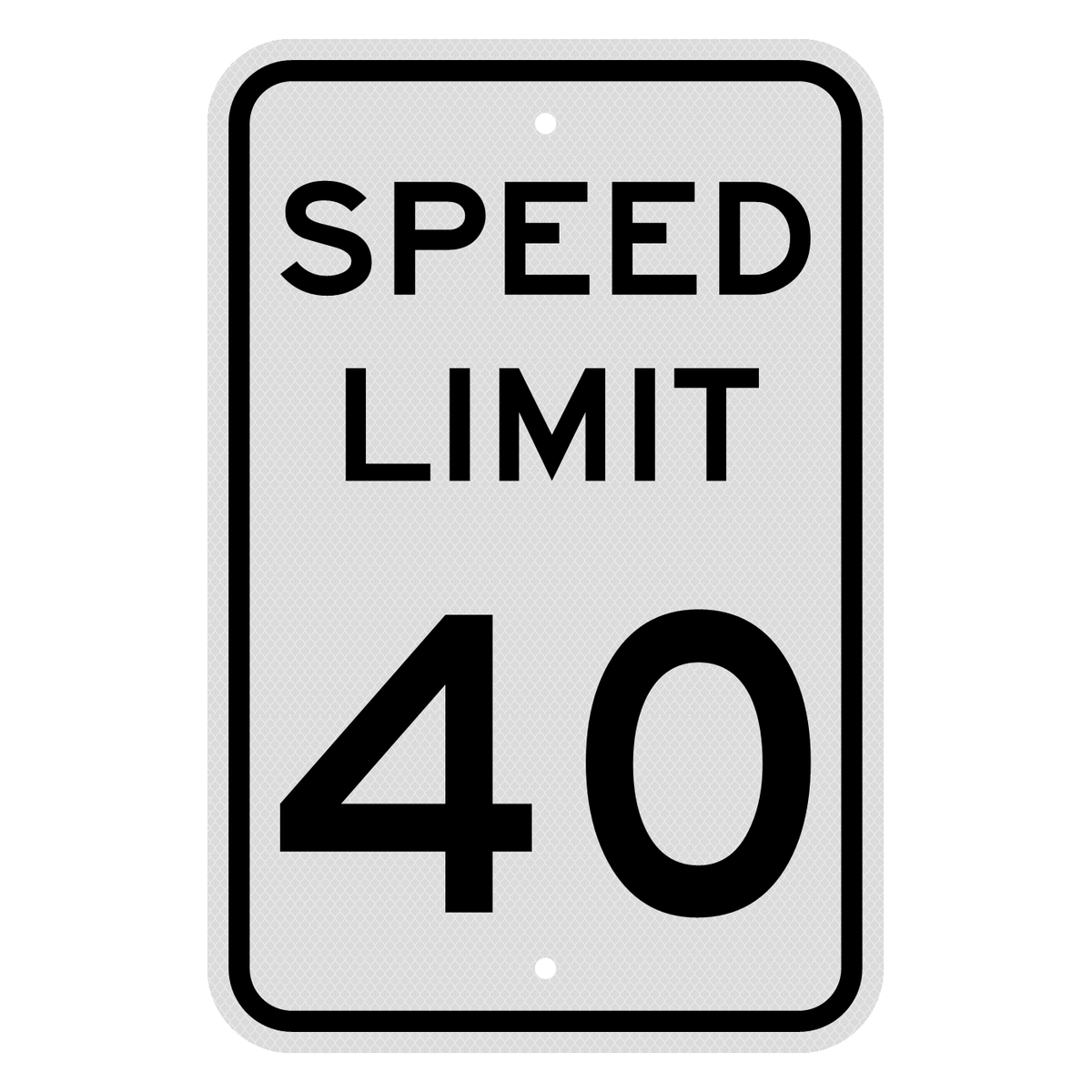 R2-1 Speed Limit 40 MPH sign, 12" x 18", Diamond Grade