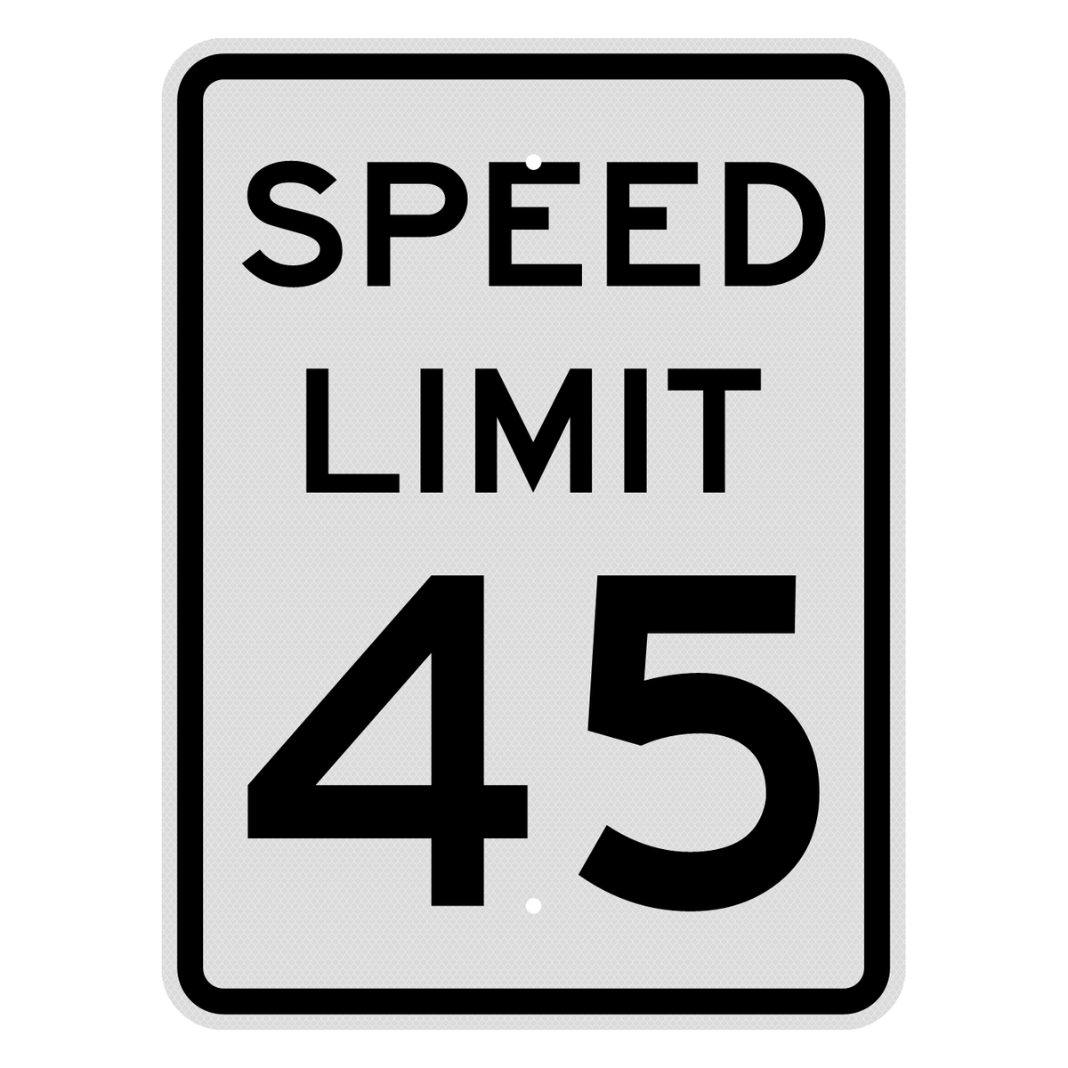 R2-1 Speed Limit 45 MPH sign, 18" x 24", Diamond Grade