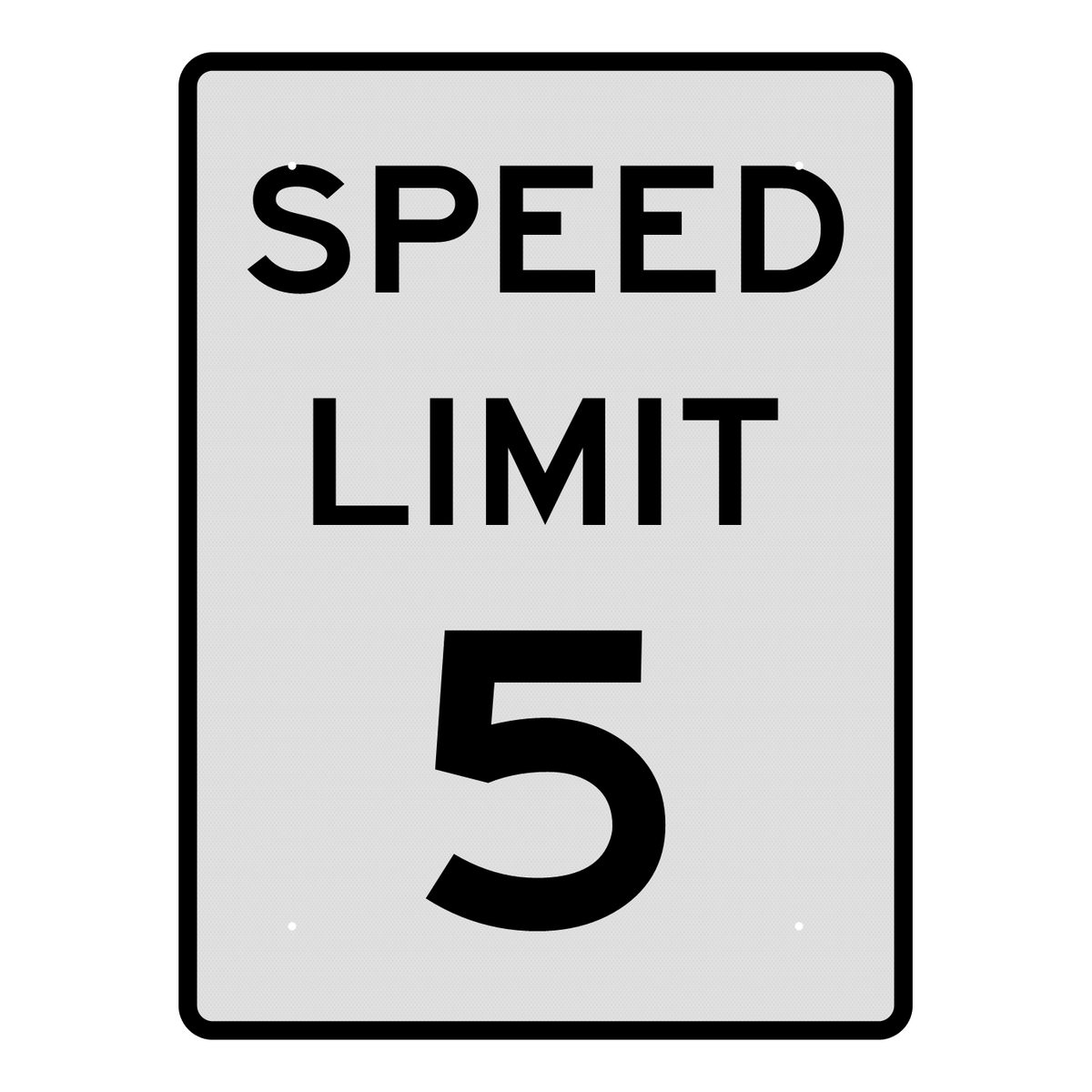 R2-1 Speed Limit 5 MPH sign, 36" x 48", Diamond Grade