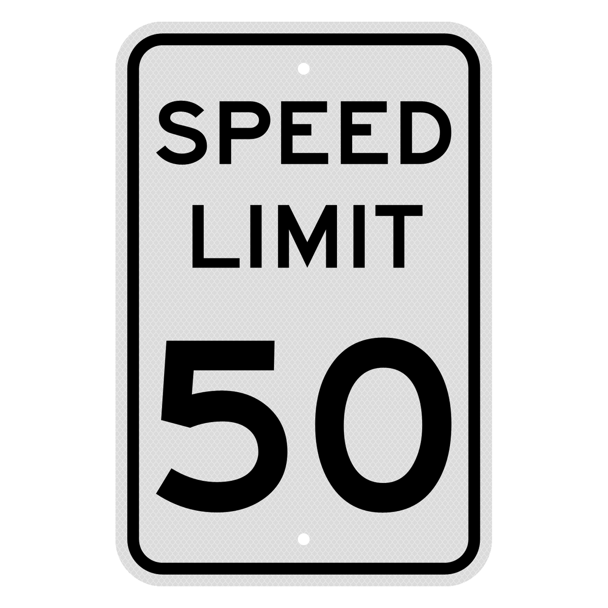 R2-1 Speed Limit 50 MPH sign, 12" x 18", Diamond Grade