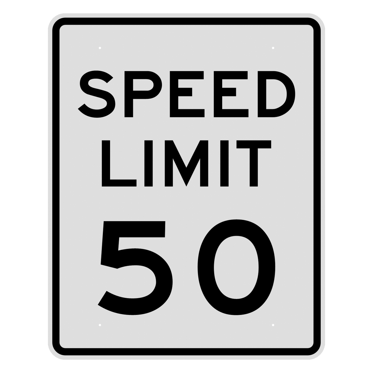 R2-1 Speed Limit 50 MPH sign, 48" x 60", Diamond Grade