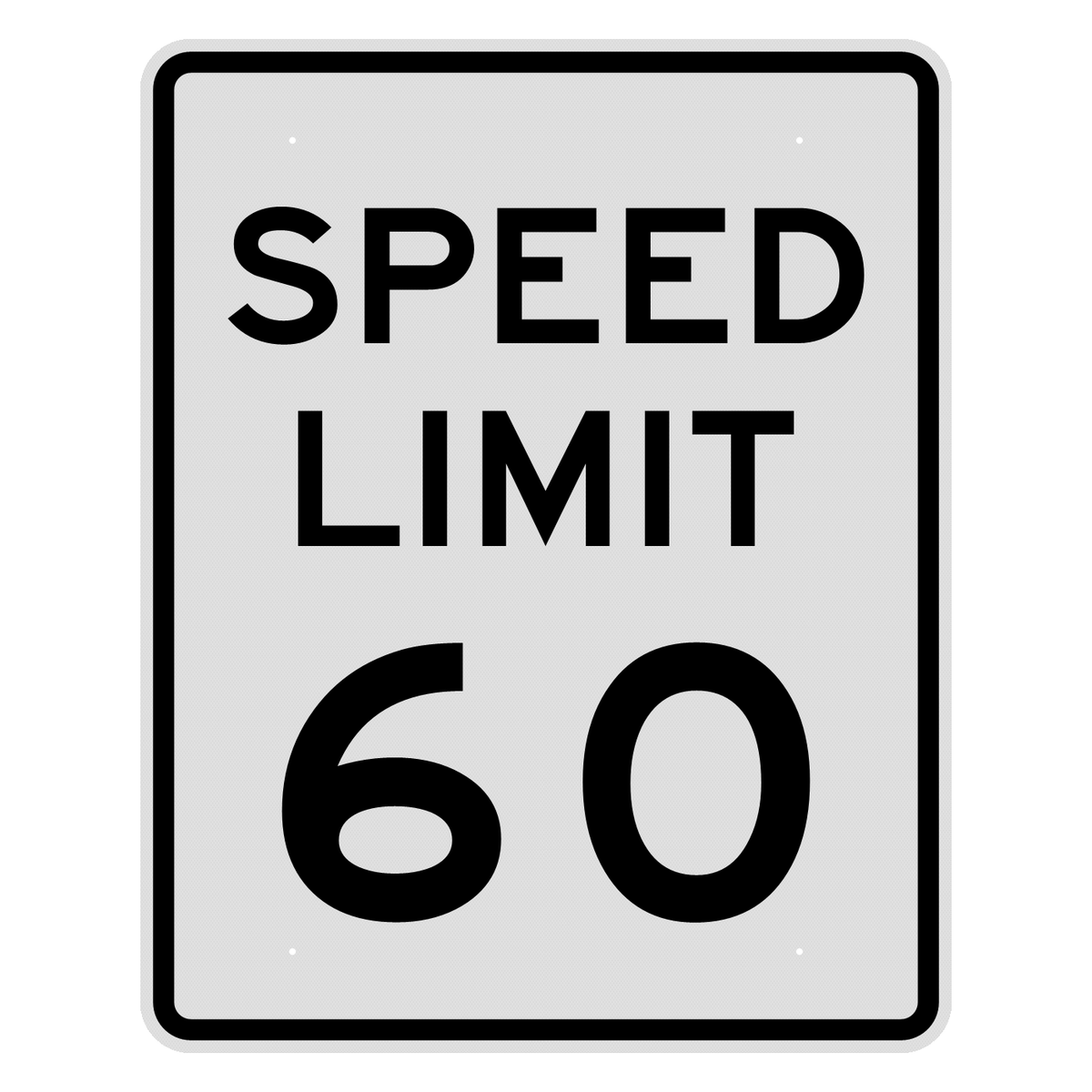 R2-1 Speed Limit 60 MPH sign, 48" x 60", Diamond Grade