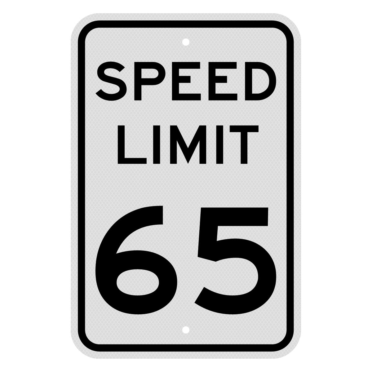 R2-1 Speed Limit 65 MPH sign, 12" x 18", Diamond Grade