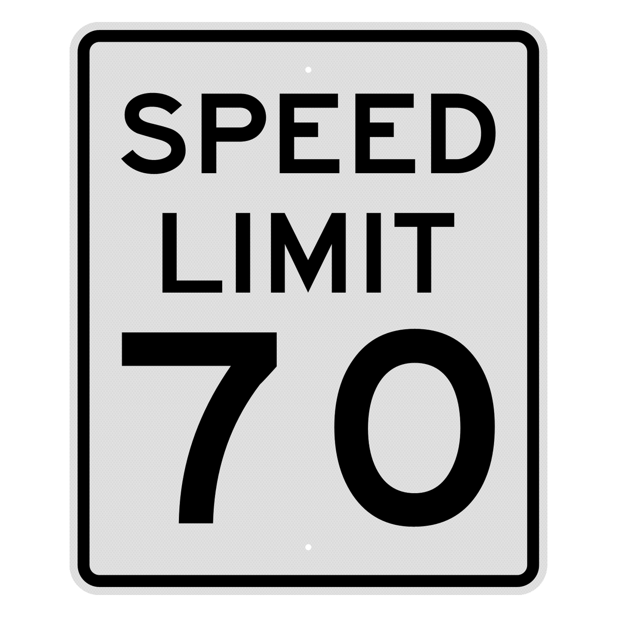 R2-1 Speed Limit 70 MPH sign, 30" x 36", Diamond Grade