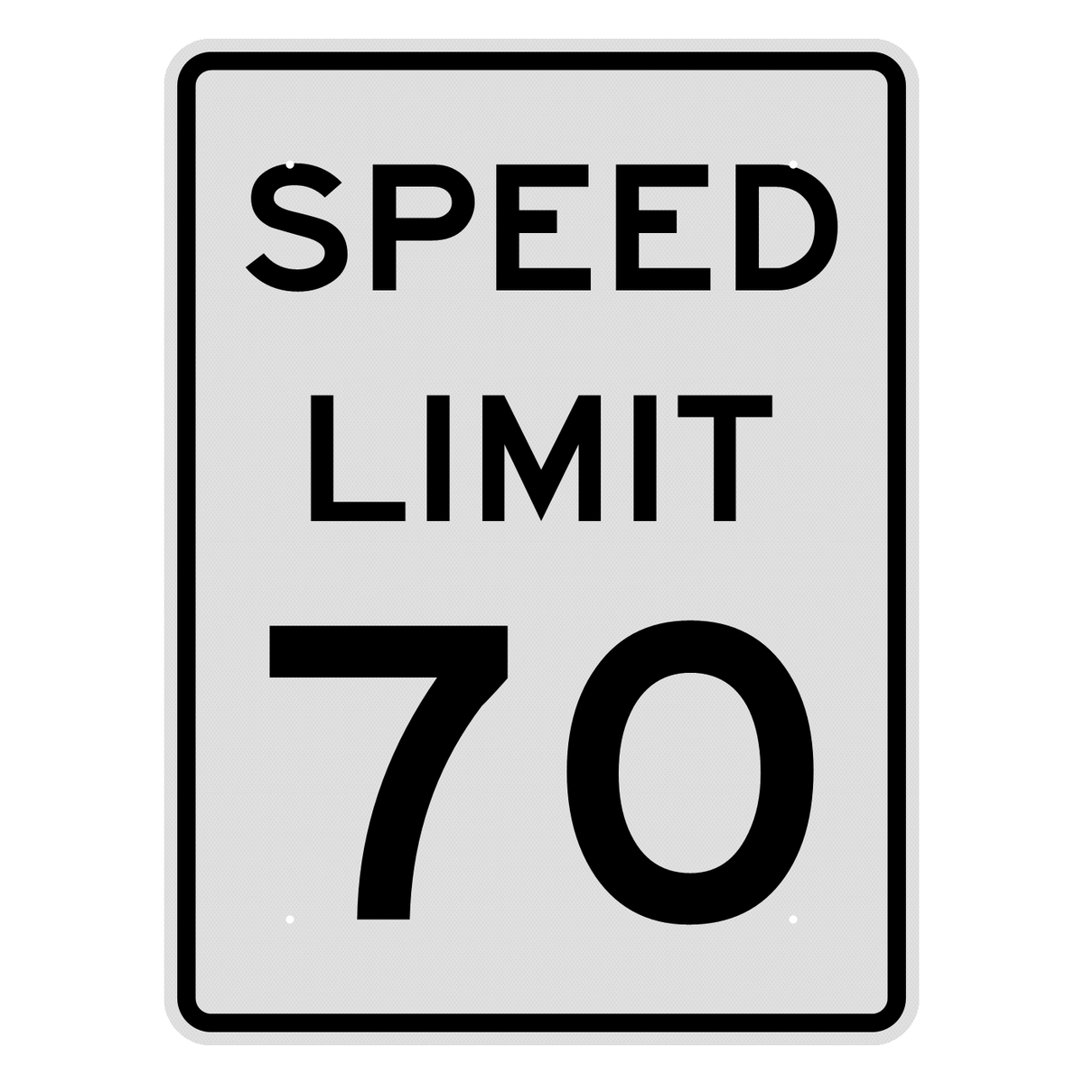 R2-1 Speed Limit 70 MPH sign, 36" x 48", Diamond Grade
