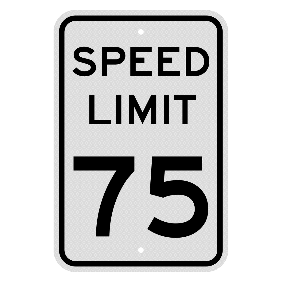R2-1 Speed Limit 75 MPH sign, 12" x 18", Diamond Grade