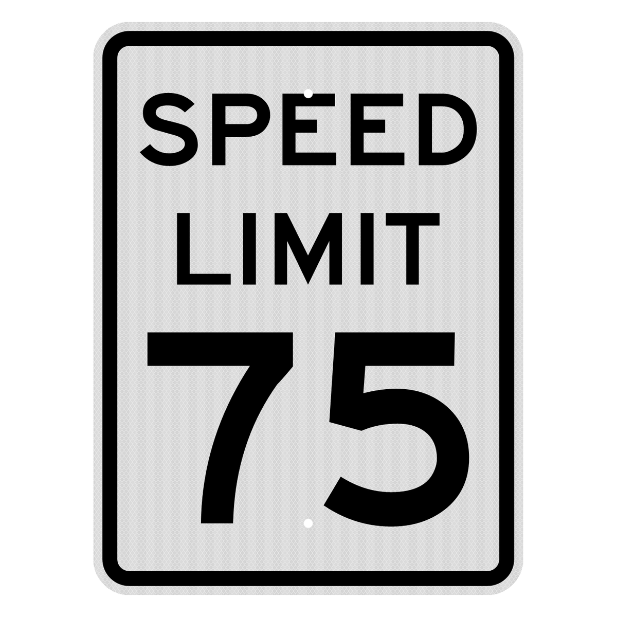 R2-1 Speed Limit 75 MPH sign, 18" x 24", High Intensity