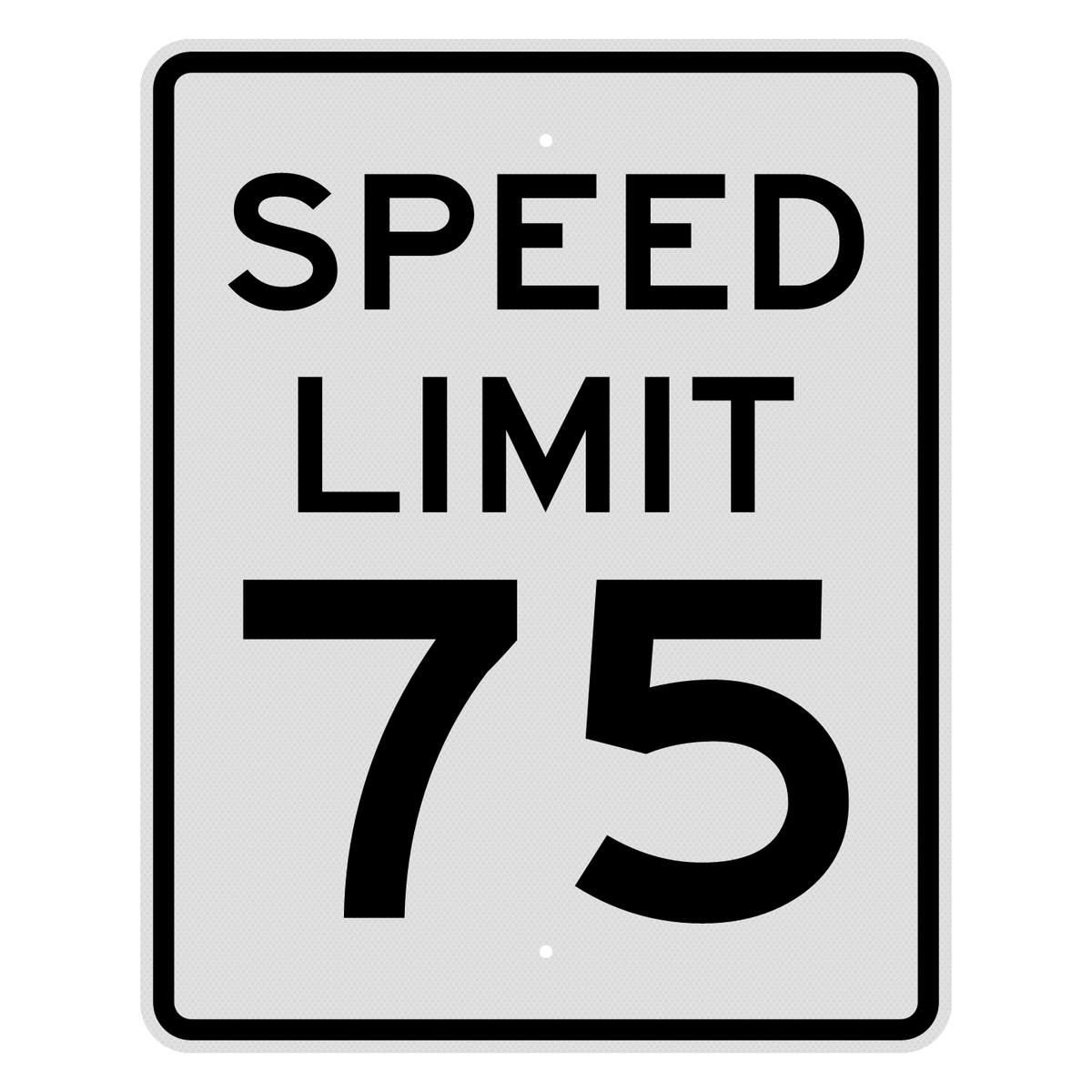 R2-1 Speed Limit 75 MPH sign, 24" x 30", Diamond Grade