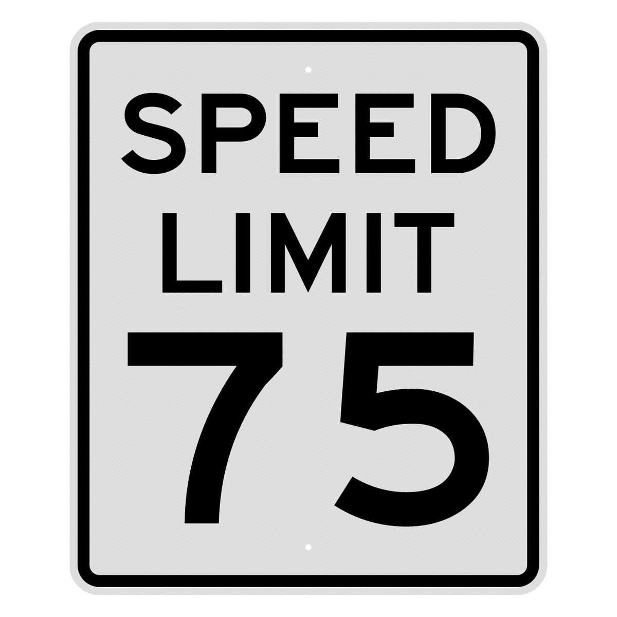 R2-1 Speed Limit 75 MPH sign, 30" x 36", Diamond Grade