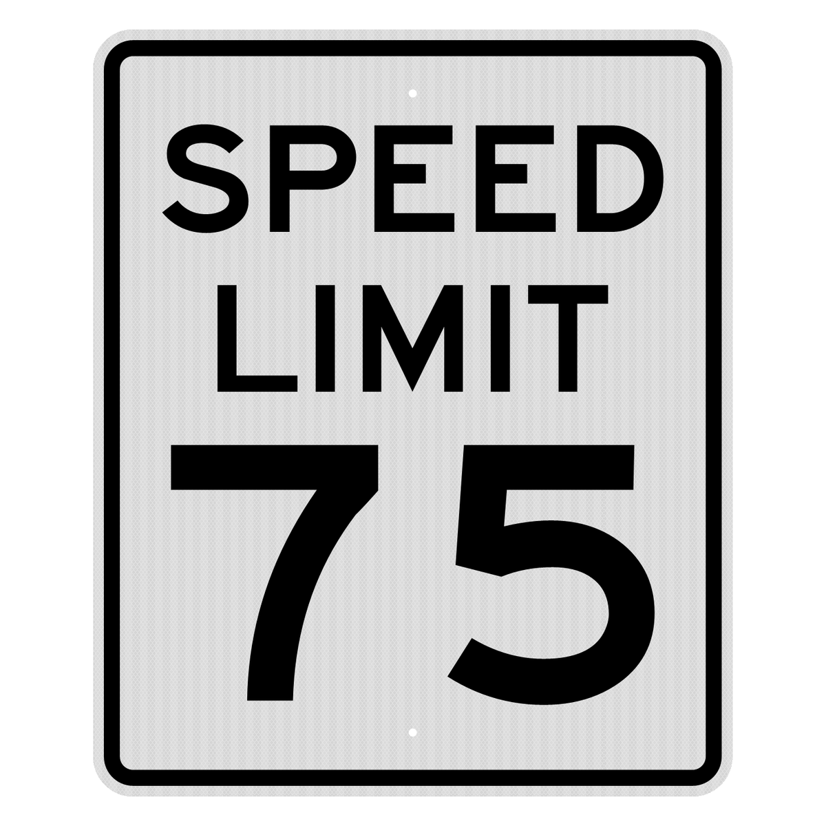 R2-1 Speed Limit 75 MPH sign, 30" x 36", High Intensity