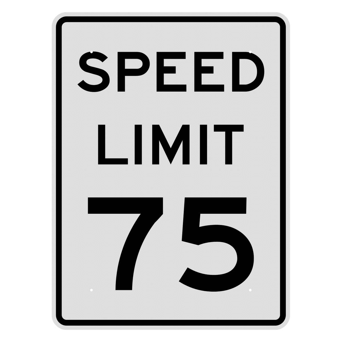 R2-1 Speed Limit 75 MPH sign, 36" x 48", Diamond Grade