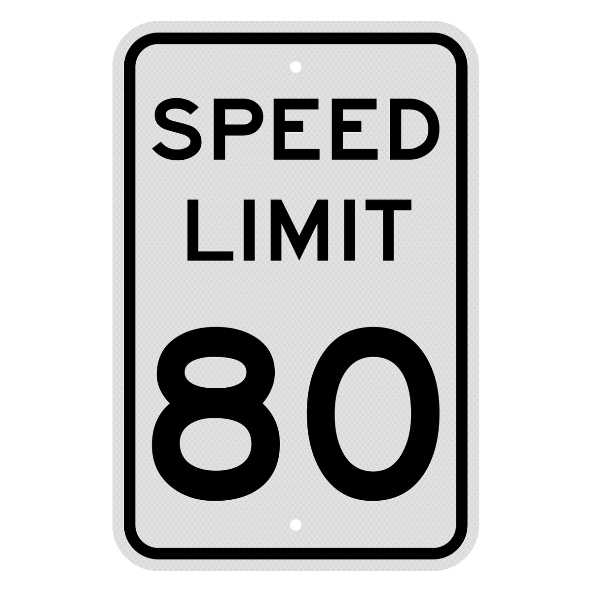 R2-1 Speed Limit 80 MPH sign, 12" x 18", Diamond Grade