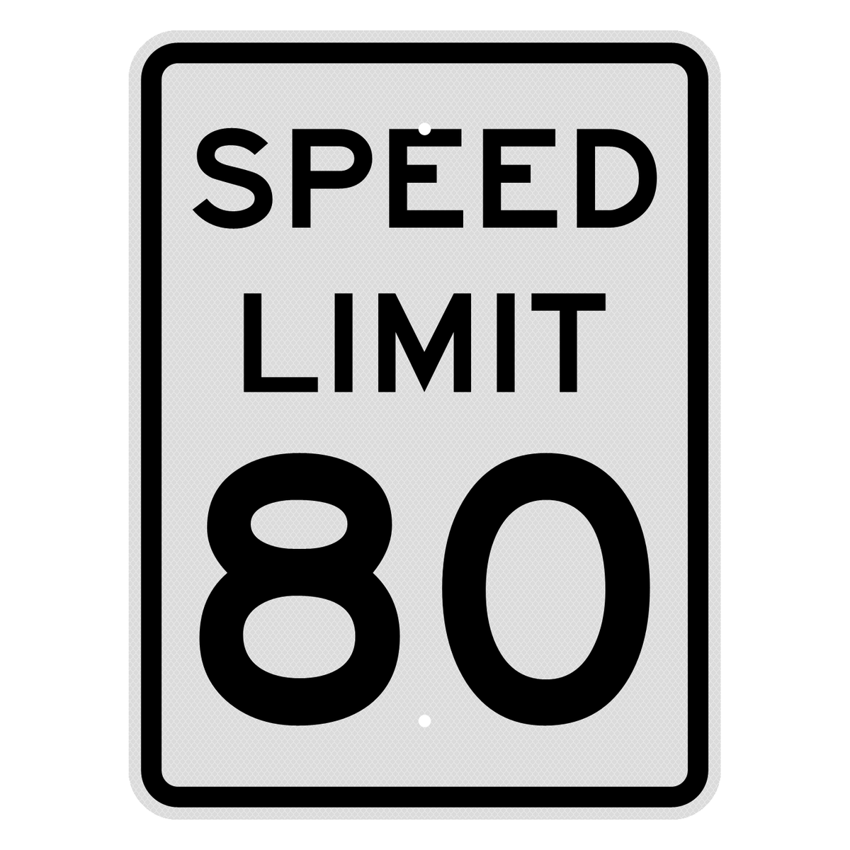 R2-1 Speed Limit 80 MPH sign, 18" x 24", Diamond Grade