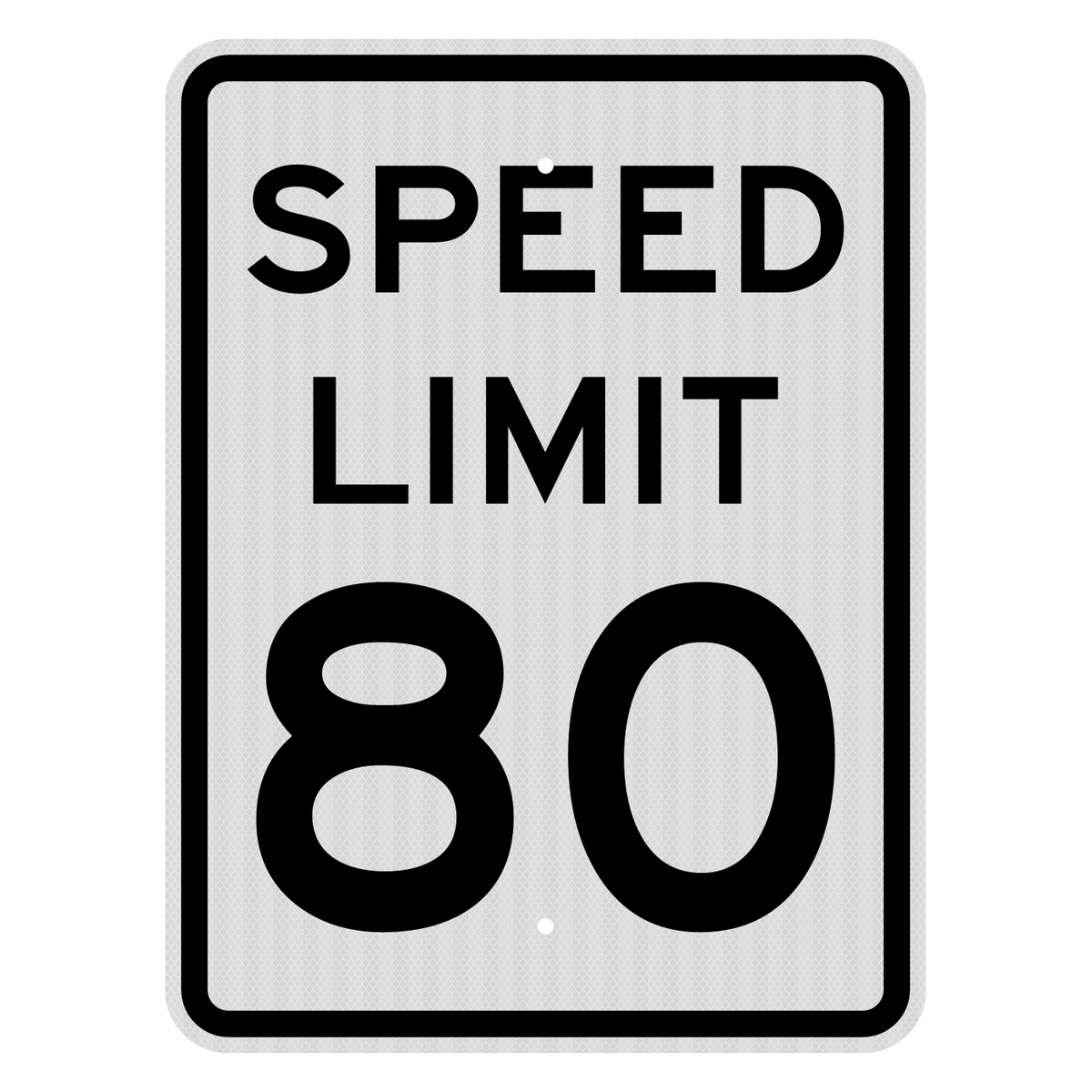 R2-1 Speed Limit 80 MPH sign, 18" x 24", High Intensity