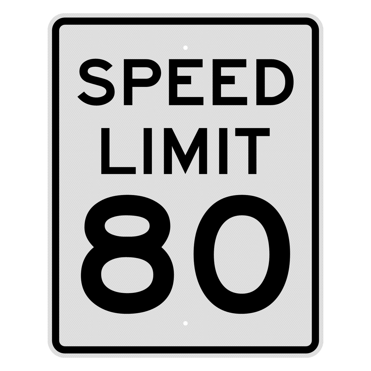 R2-1 Speed Limit 80 MPH sign, 24" x 30", Diamond Grade