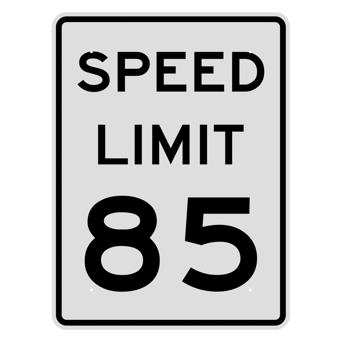 R2-1 Speed Limit 85 MPH sign, 36" x 48", Diamond Grade