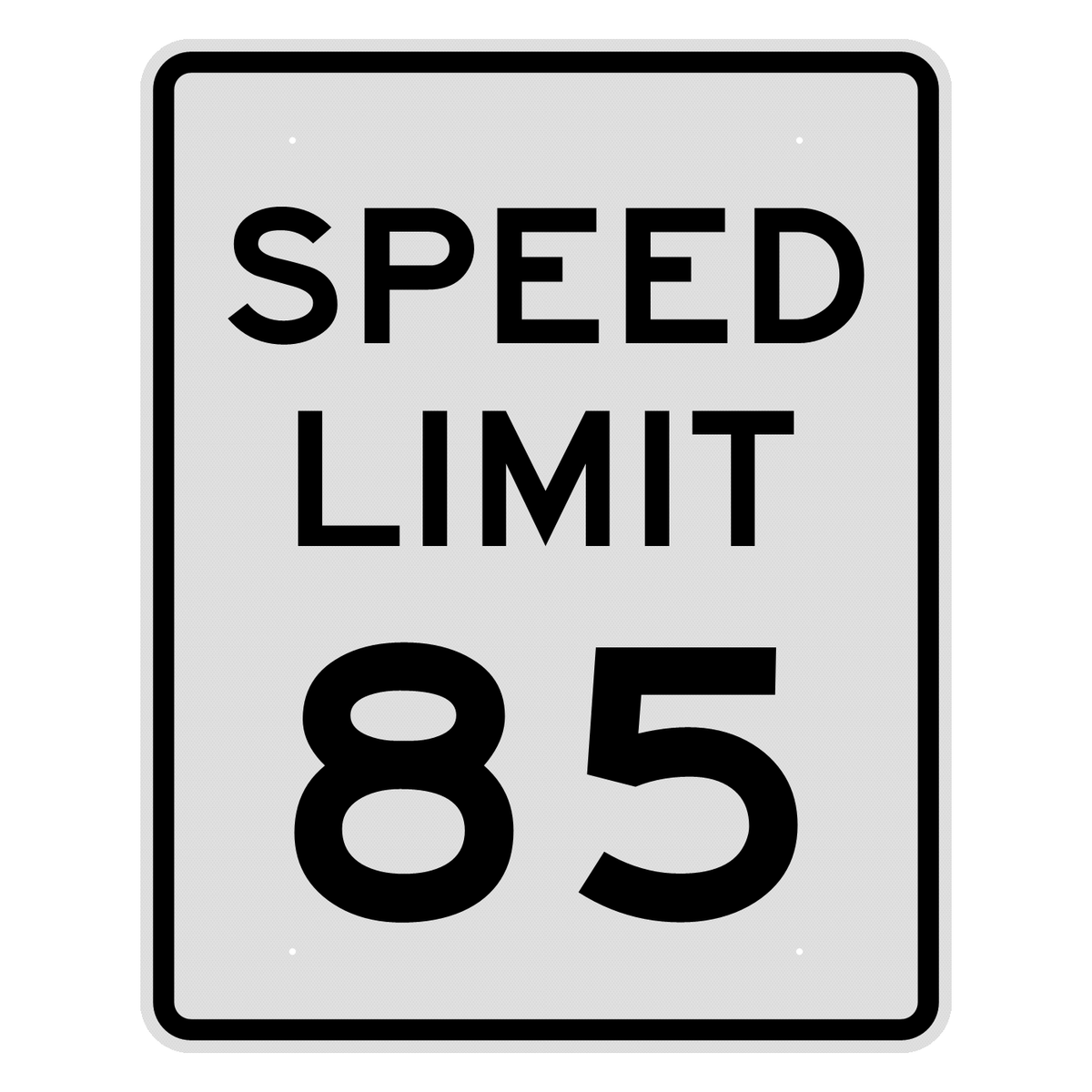 R2-1 Speed Limit 85 MPH sign, 48" x 60", Diamond Grade