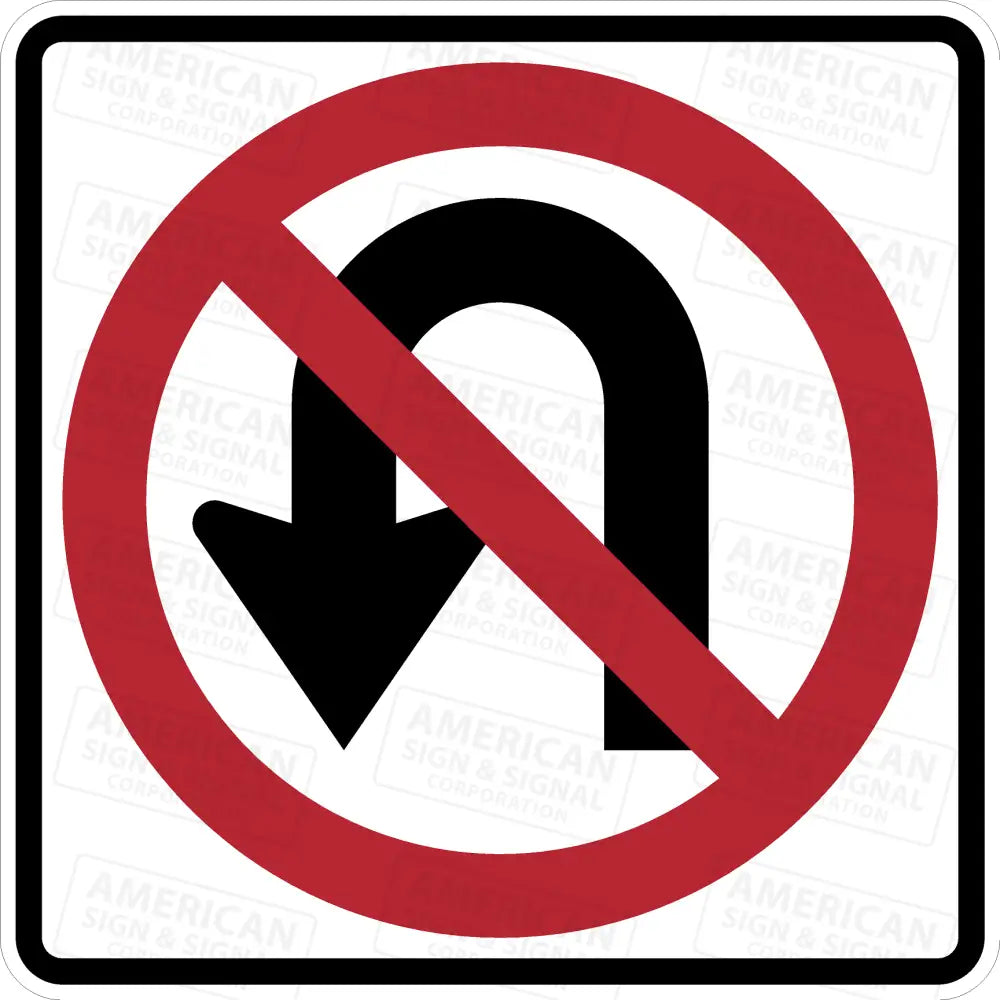 R3-4 No U Turn Symbol Sign