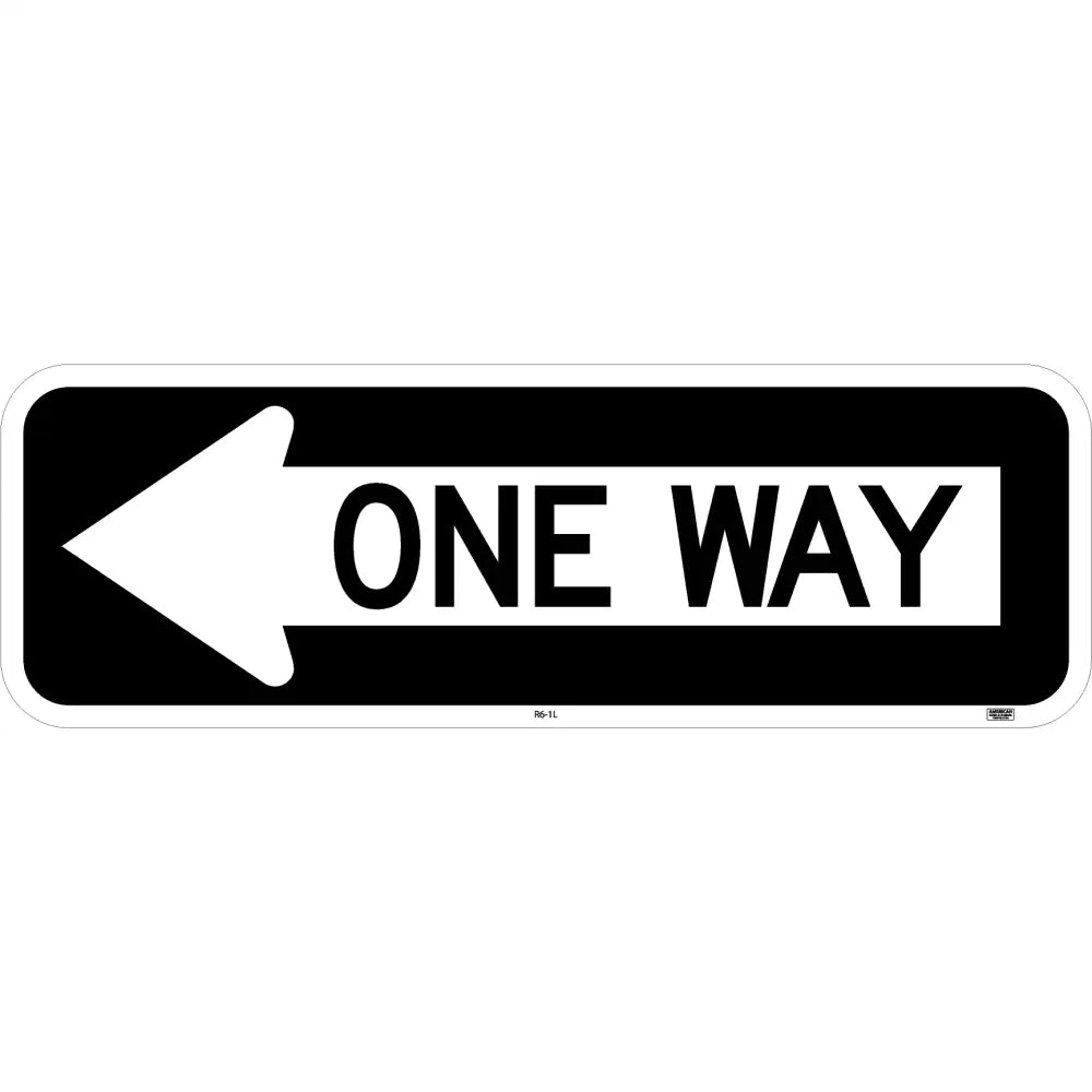R6-1 One Way Sign 3M 3930 HIP / 24x8 / Left (R6-1L)