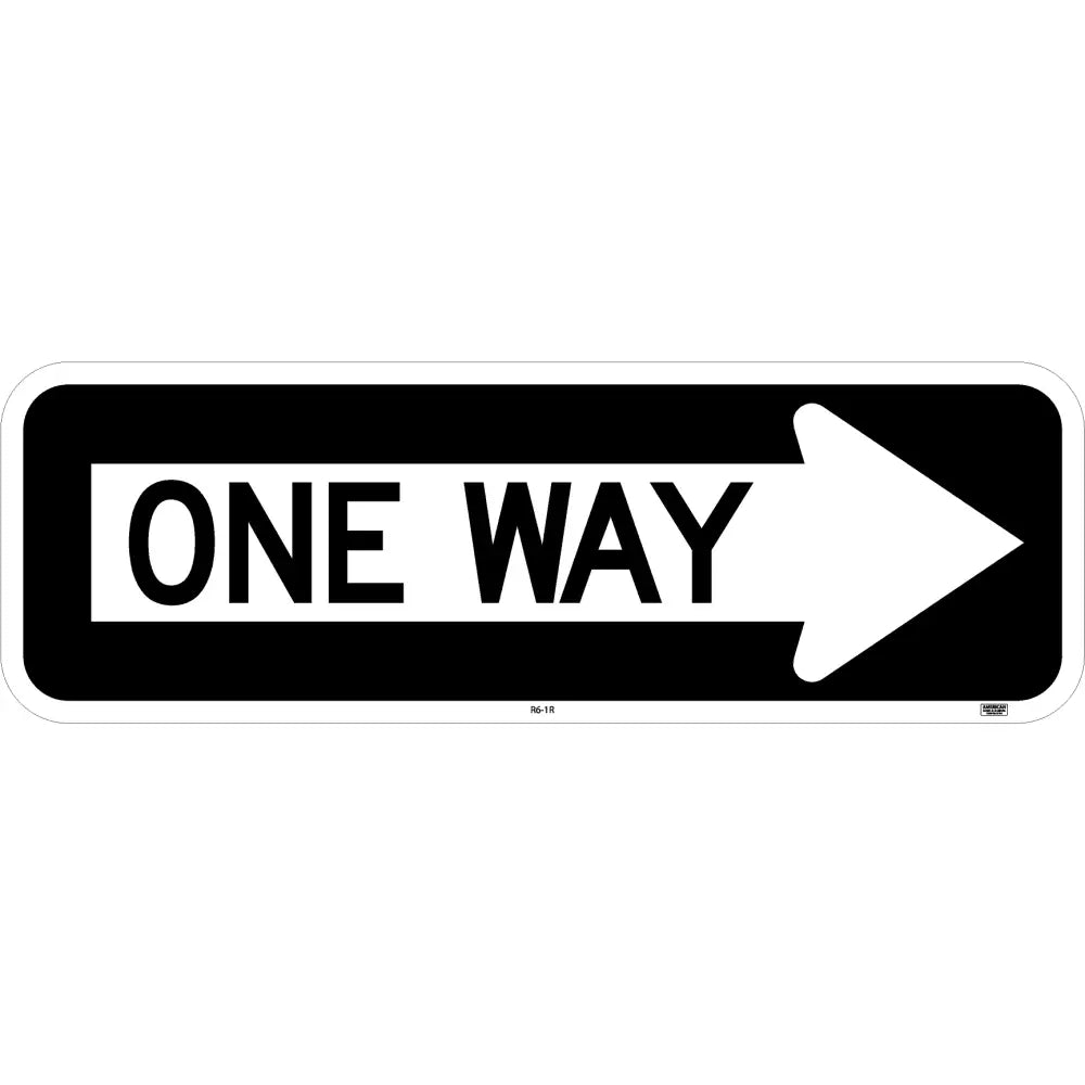 R6-1 One Way Sign 3M 3930 HIP / 24x8 / Right (R6-1R)