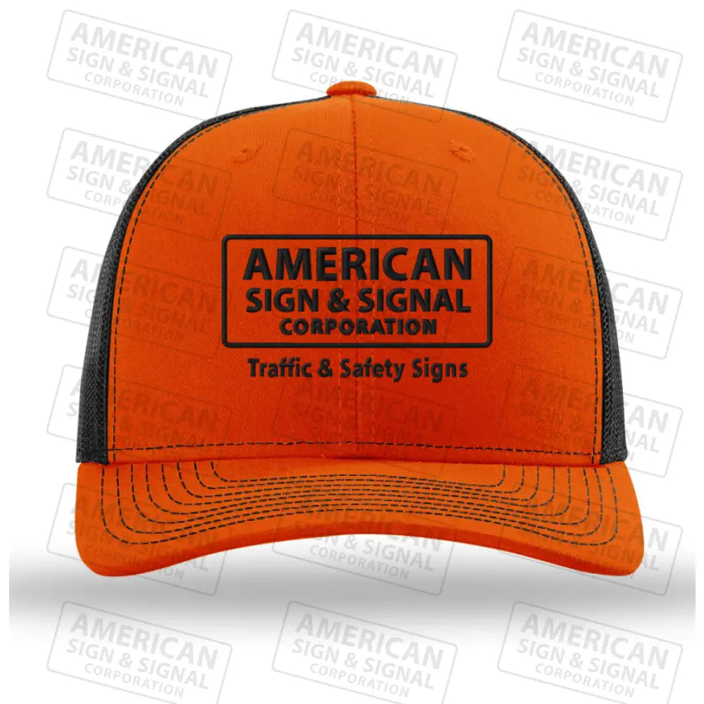 Richardson 112 Trucker Snapback Logo Hat Orange / Black